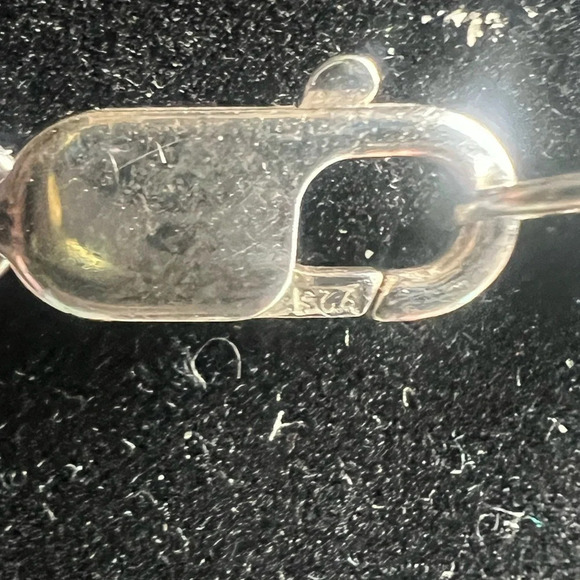 Blue Lapis and Impression Jasper Precious Stones Sterling Silver Clasp Necklace - Picture 7 of 10